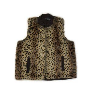 Leopard Print Faux Fur Vest